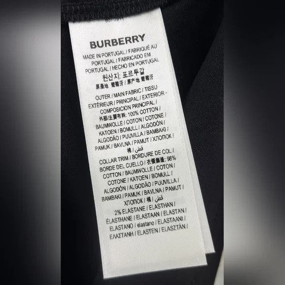 NWT Burberry Men's T-Shirt Tee Black Power Fist TB Logo Organic Medium - Picture 7 of 16